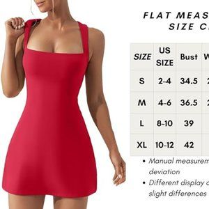 Women's Square Neck Sleeveless Tank Top Stretch Flare Mini Dresses